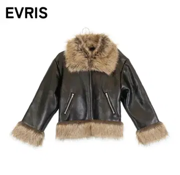 EVRIS 에브리리스 인조 가죽 퍼 자켓