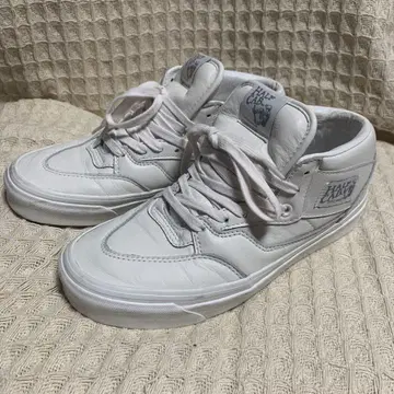 올 가죽 VANS SKATE HALF CAB 화이트 26.5cm