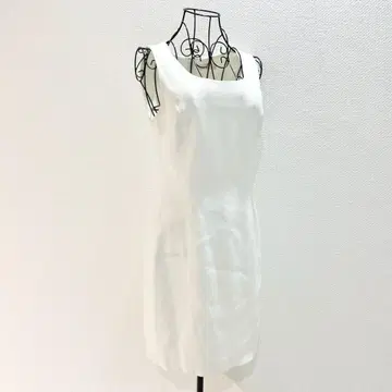 미스 제이 원피스 화이트 슬리브리스 일본제 고급스러운 예쁜 비침 봄/여름