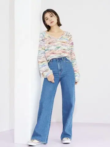 리바이스 하이 웨스트 데님