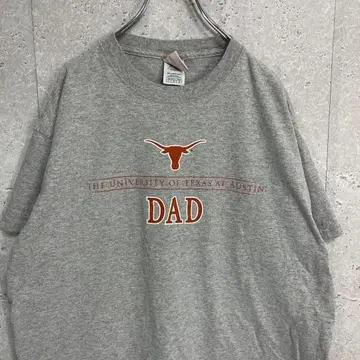 텍사스 대학 칼리지 로고 DAD 프린트 그레이 티셔츠 L