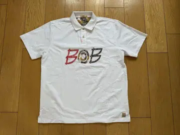 BOB 자수 로고 화이트 피케 셔츠 XL