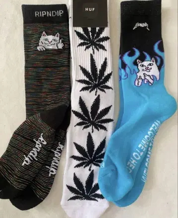인기 립앤딥과 헝 RIPNDIP&HUF의 하이삭스 25~28cm 3켤레