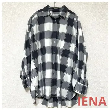 IENA 이에나 블랙 화이트 모노톤 체크 셔츠