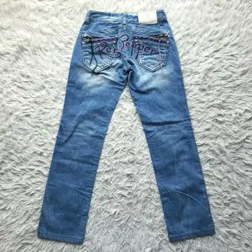 레드 페퍼 데님 팬츠 24 y2k 자수 로고 큐빅