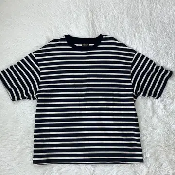 미스터 올리브 반팔 티셔츠 보더 기자 코튼 일본제 M