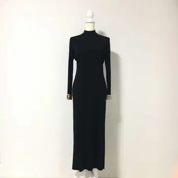 새상품급 LEONARD 레오나르 하이넥 롱 원피스