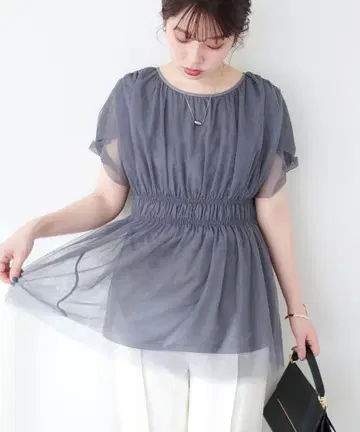 (새상품) natural couture osono 튤 레이스 튜닉