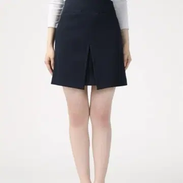 studios 박스 스커트 프론트 슬릿 사다리꼴 다크 네이비
