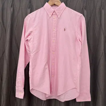 Ralph Lauren 여성용 폴로 셔츠 긴팔 핑크 버튼 다운