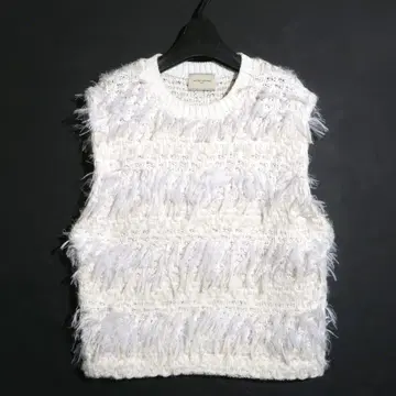 UNITED ARROWS 믹스 얀 니트 베스트 정가 30,800엔