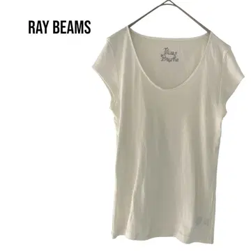 RAY BEAMS 레이빔즈 반팔 티셔츠 심플 화이트 면 V넥 미사용