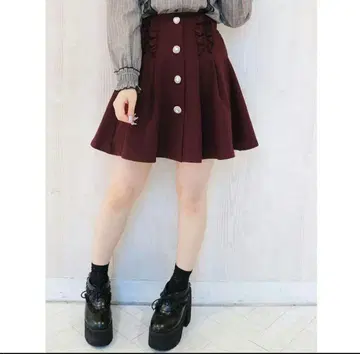 ROJITA W 프릴 턱 플레어 스커트