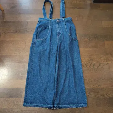 루카 레이디 랙 루카 밑단 프린지 와이드 데님 살로펫