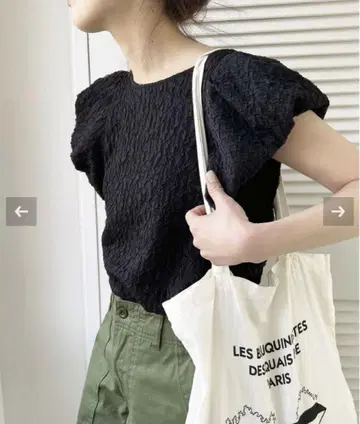 새상품급 Spick & Span 오간자 자카드 풀오버 블랙