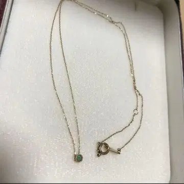 이미지 케이스 없음 쿠미쿄쿠 주얼리 에메랄드 목걸이 K10 각인 있음
