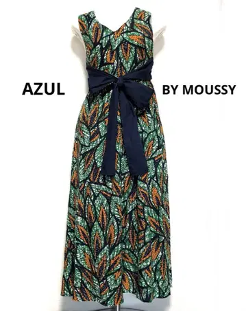 AZUL BY MOUSSY 아줄 맥시 길이 원피스 올 패턴 리본 포함 S