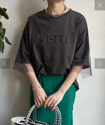 DOUDOU 반팔 티셔츠 차콜 그레이 viseu 튤