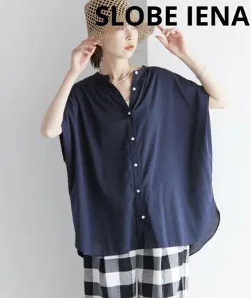 SLOBE IENA 레이온 보일 밴드 카라 블라우스