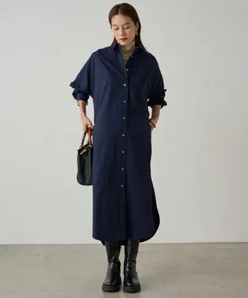 Loungedress 네이비 셔츠 원피스