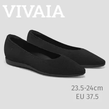 VIVAIA 스틸레토 초경량 통굽 플랫슈즈 블랙