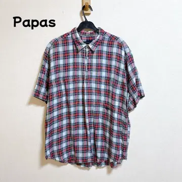 Papas 린넨 100% 체크 셔츠