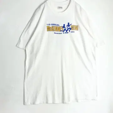 3070 90년대 USA 마라톤 싱글 스티치 반팔 티셔츠 화이트