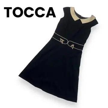 TOCCA 토카 원피스 슬리브리스 블랙 리본 0 무릎 기장