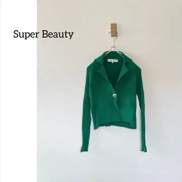 Super Beauty 슈퍼 뷰티 리브 니트 가디건 숏 기장