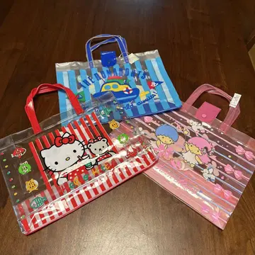초레어 1992, 3, 5년산 HelloKitty 산리오 마린 비닐 백