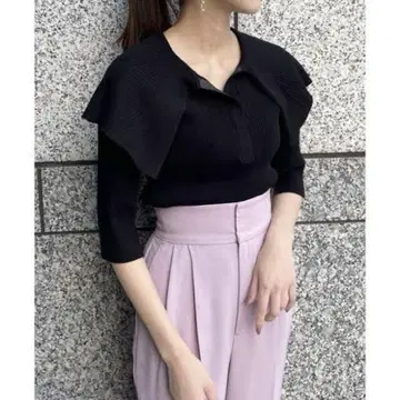 코코딜 케이프 칼라 헨리넥 니트