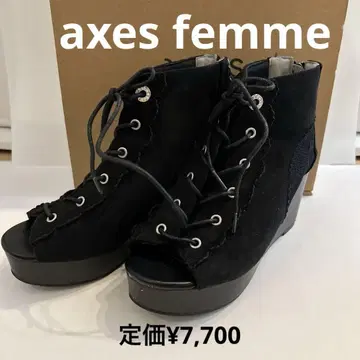 엑시즈팜 블랙 오픈토 웨지 힐