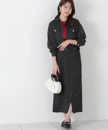 스프링 트위드 아지메 로우 스커트