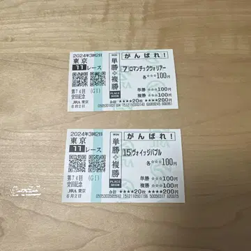 야스다 기념 로맨틱 워리어, 보이저 버블 현지 힘내라 마권 세트