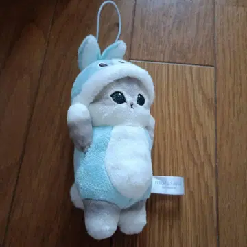 mofusand 스카이블루 봉제 인형 고양이 손에 들 수 있는 사이즈
