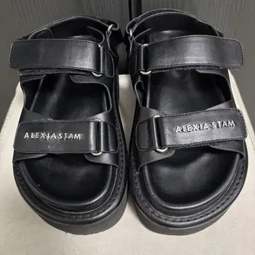 정가 15,000엔 ALEXIA STAM 알렉시아 스탐 블랙 로고 샌들