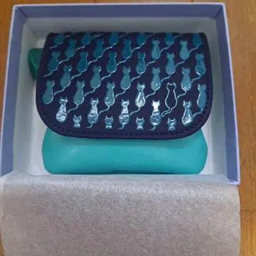 고토 인덴 고양이 무늬 지갑 BLUE