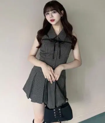 OLIVE des OLIVE YUI 기획 슬리브리스 셔츠 미니 원피스