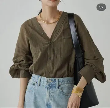 와셔 바이아스 블라우스 라운지 드레스