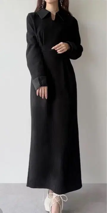 JUNOAH 바이컬러 코듀로이 타이트 원피스