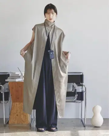 TODAYFUL 2웨이 컬러 롱 베스트 38 모스그린