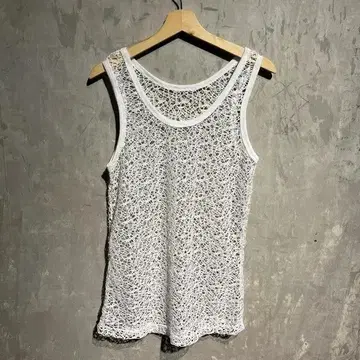 새상품 메쉬 탱크탑 레이어드 화이트