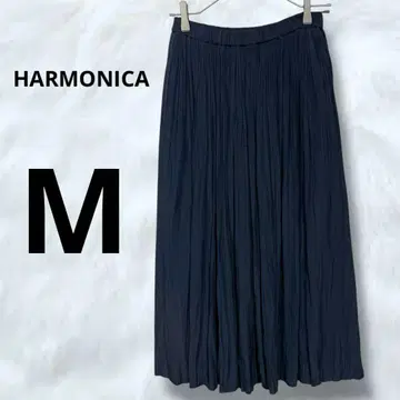 HARMONICA 플리츠 스커트 주름 가공 플레어 스커트 롱 스커트