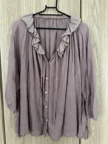 nest Robe 린넨 시어 프릴 블라우스