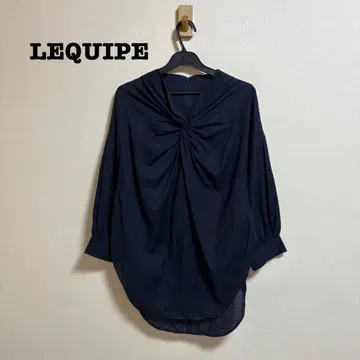 새상품급 LEQUIPE 프론트 크로스 7부 소매 블라우스