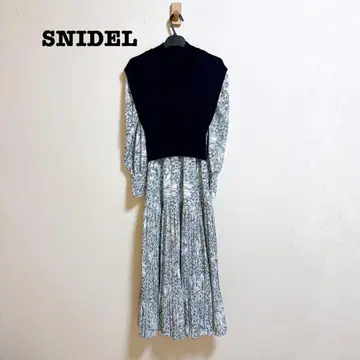 새상품급 SNIDEL 니트 베스트 레이어드 원피스