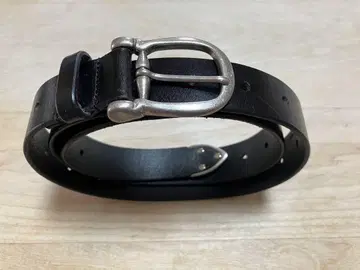 Y's 가죽 벨트 실버 버클 블랙