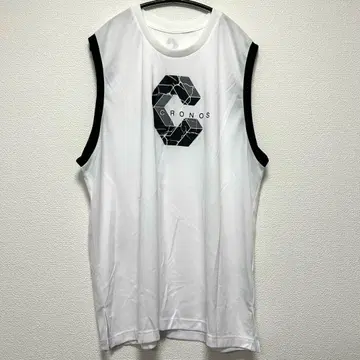 CRONOS 로고 메쉬 탱크탑 슬리브리스 화이트 화이트 40(L)