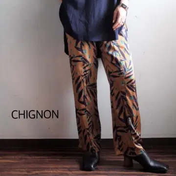 시뇽 CHIGNON 리프 무늬 이지 팬츠