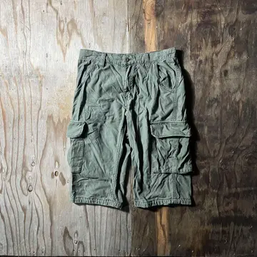 OSH KOSH 카고 하프 팬츠 밀리터리 그린 VINTAGE